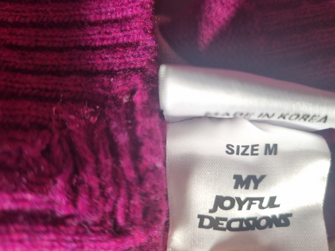 콘트라스트 울 크롭 니트 마젠타 상품이미지5