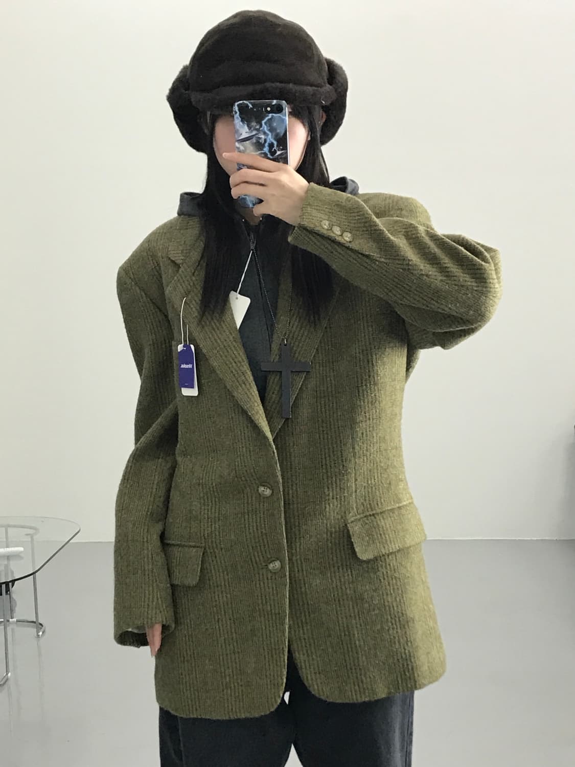 트로우 밀 스코틀랜드 트위드 울 블레이저 상품이미지2