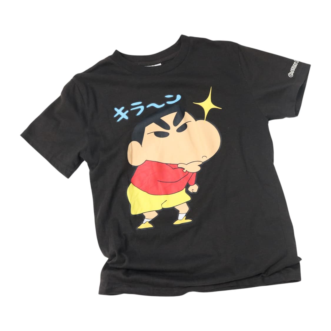 짱구는 못말려 빈티지 키라링 그래픽 블랙 반팔 티셔츠 (S-M) 상품이미지1