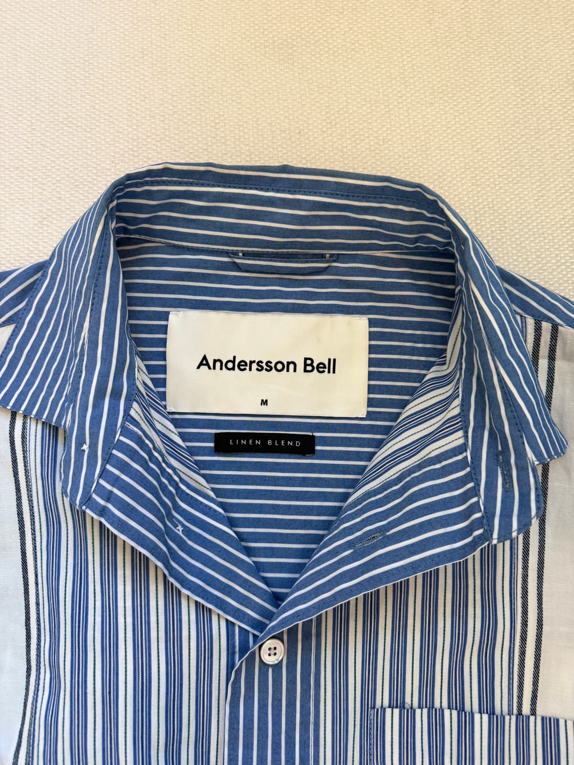 앤더슨벨 스트라이프 패치워크 셔츠 M 상품이미지4