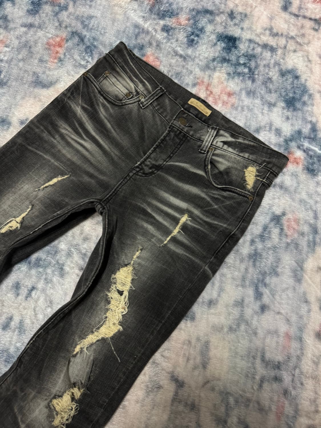 Goa 00s archive damage zipper flare deni 상품이미지2