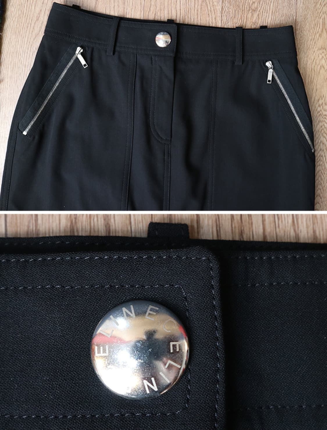 프랑스 메이드 CELINE 셀린느 울100% 블랙 스커트  최상컨디션  상품이미지2