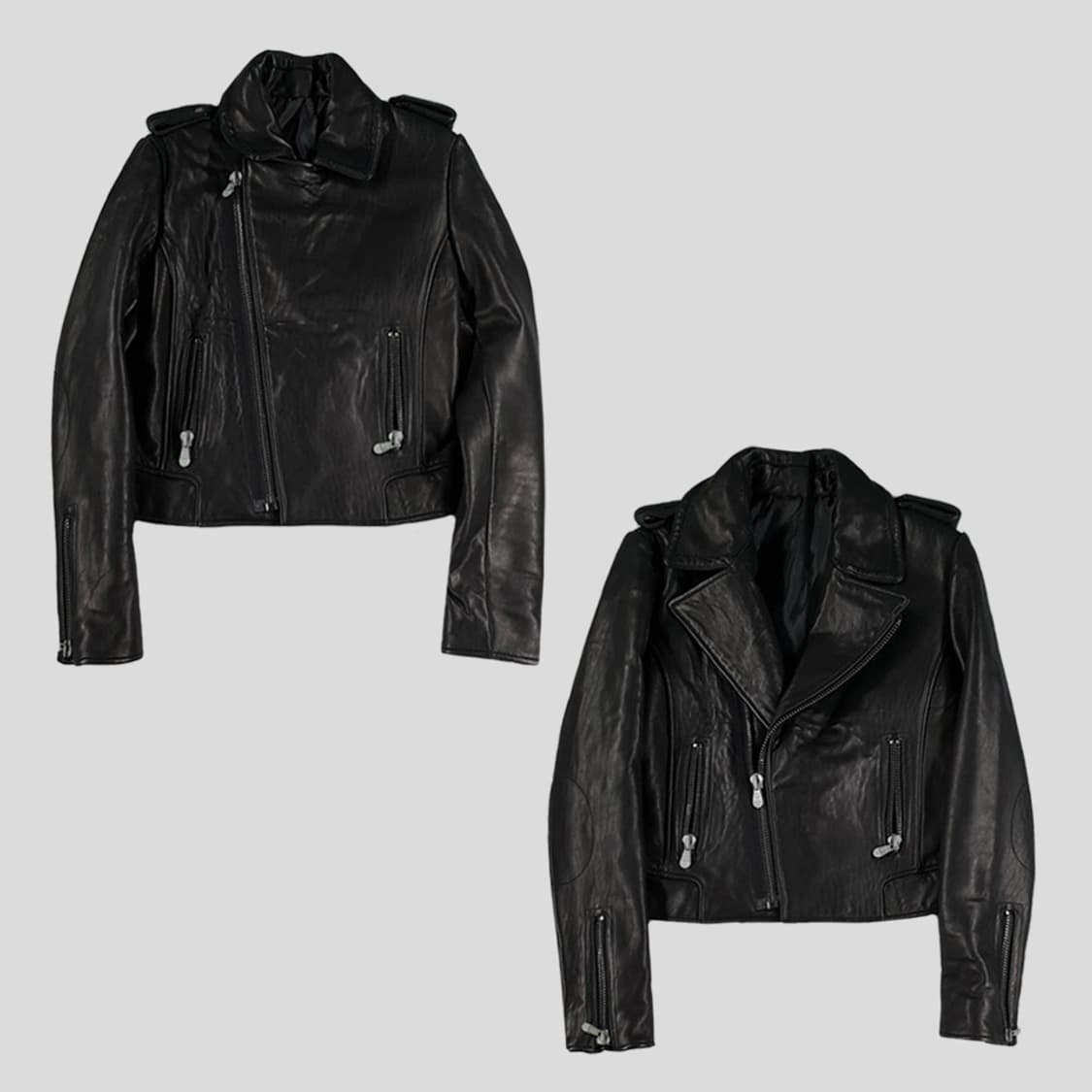 빈티지 블랙 램스킨 양가죽 와투케 Y2K 펑크 락시크  상품이미지1