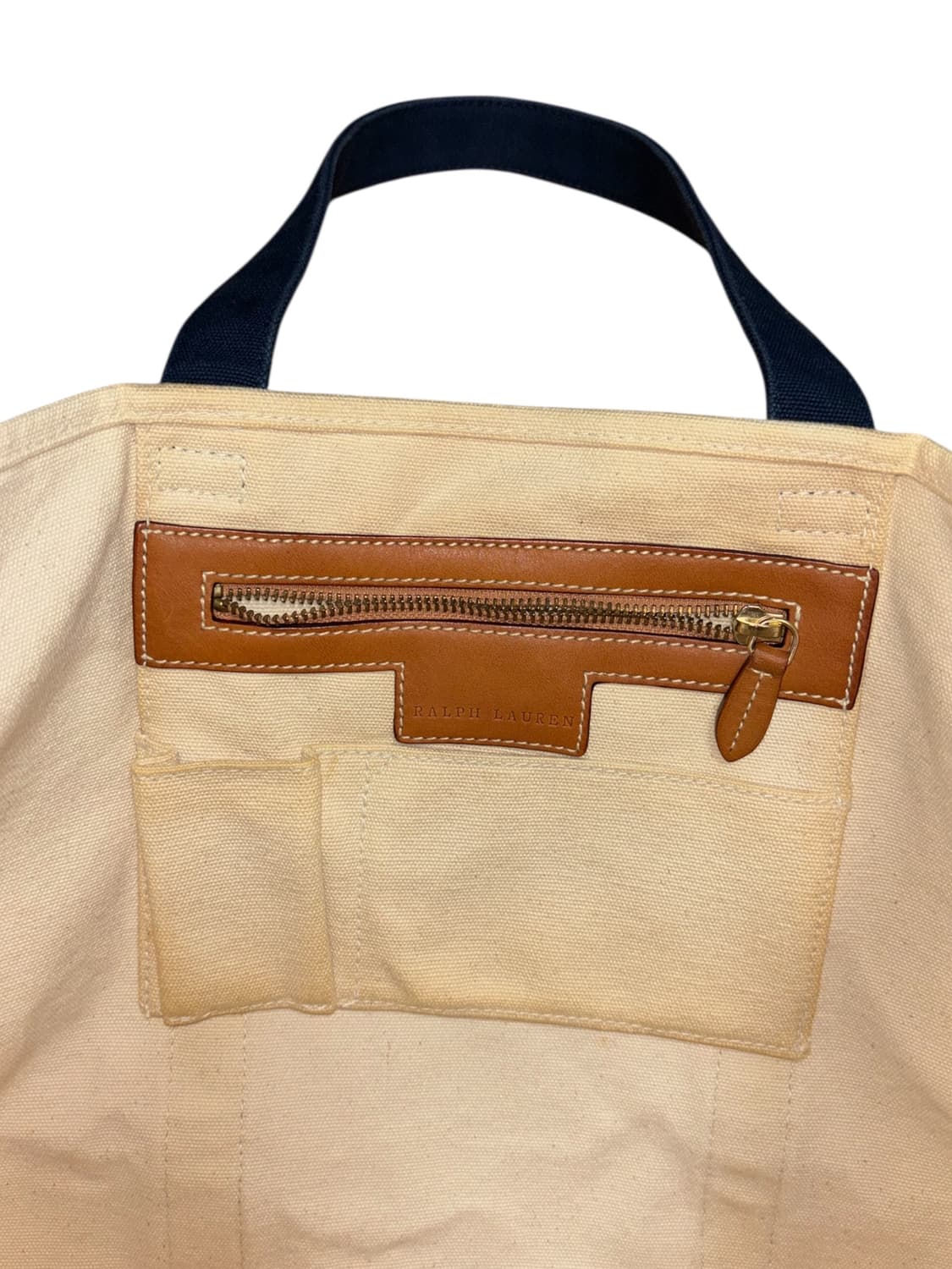 폴로 랄프로렌 아이보리 캔버스 토트백 상품이미지9
