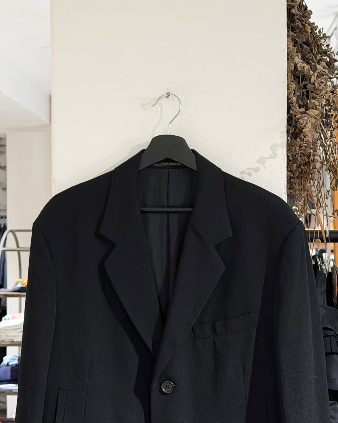 요지 야마모토 뿌르 옴므 블랙 울 개버딘 스트랩 디테일 패널 자켓 상품이미지5