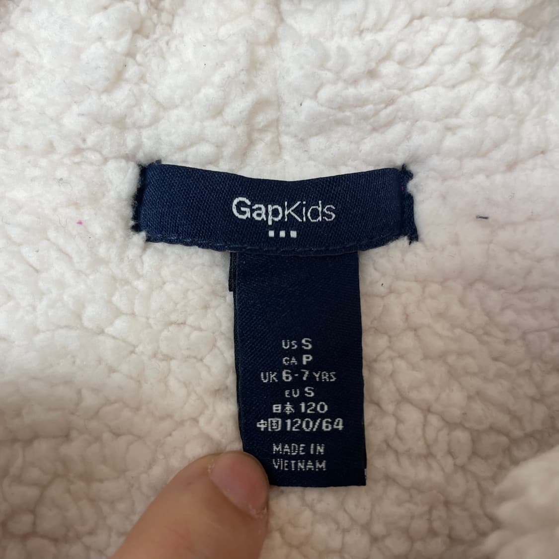 갭 키즈 핑크 골드 로고 퍼 후드 집업 S 상품이미지4