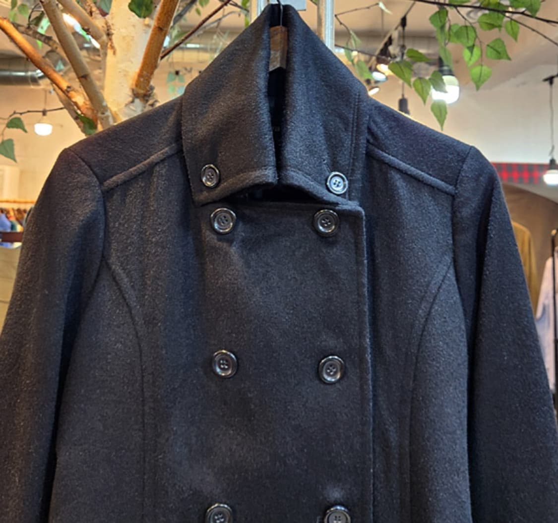 Laura pue 캐시미어 95%  울 더블 버튼 벨트 블랙 코트 상품이미지3