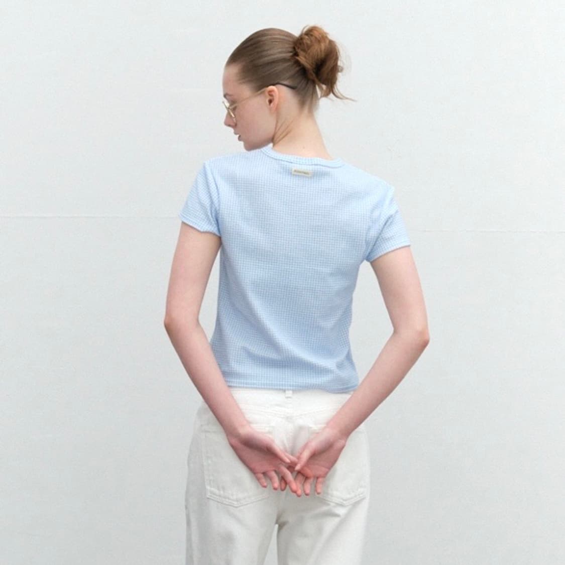 포니테일 lola 테리 체크 티셔츠 상품이미지2