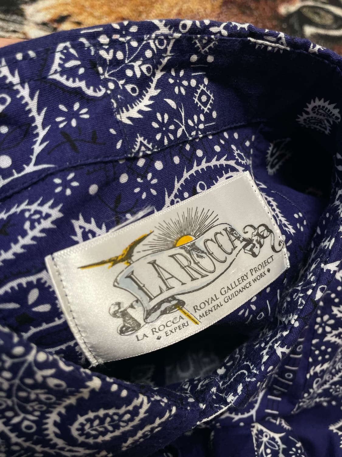 (L)La Rocca라로카 블루 페이즐리 반다나 셔츠 상품이미지6