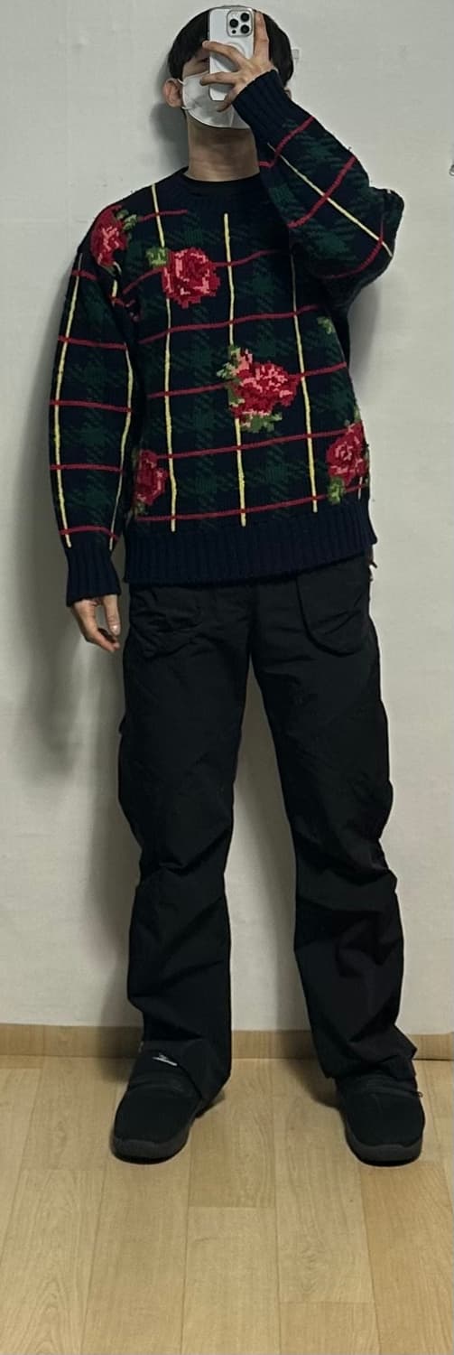 빈폴 체크 장미 니트 상품이미지5