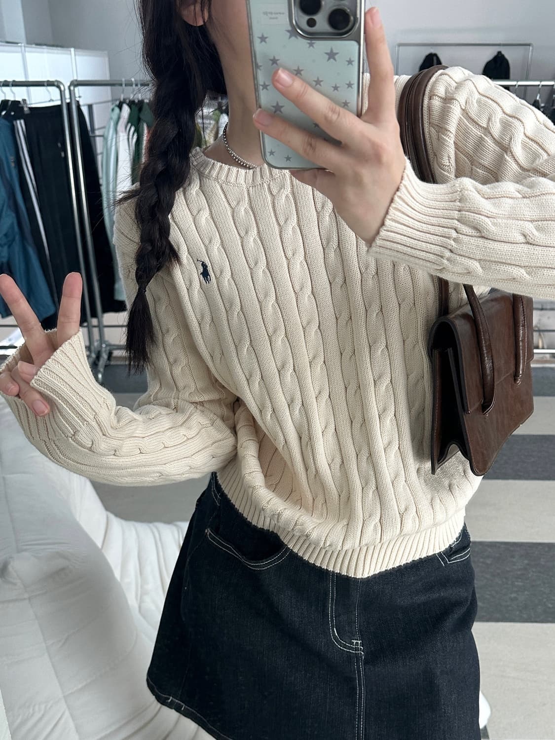 폴로 랄프로렌 라이트베이지 케이블 니트  상품이미지1