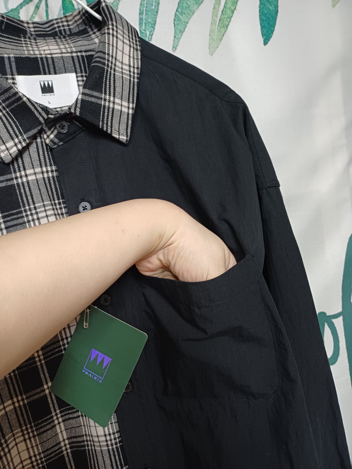 100~ 105 / 프레리 오버핏 유니크 반반 셔츠 상품이미지8