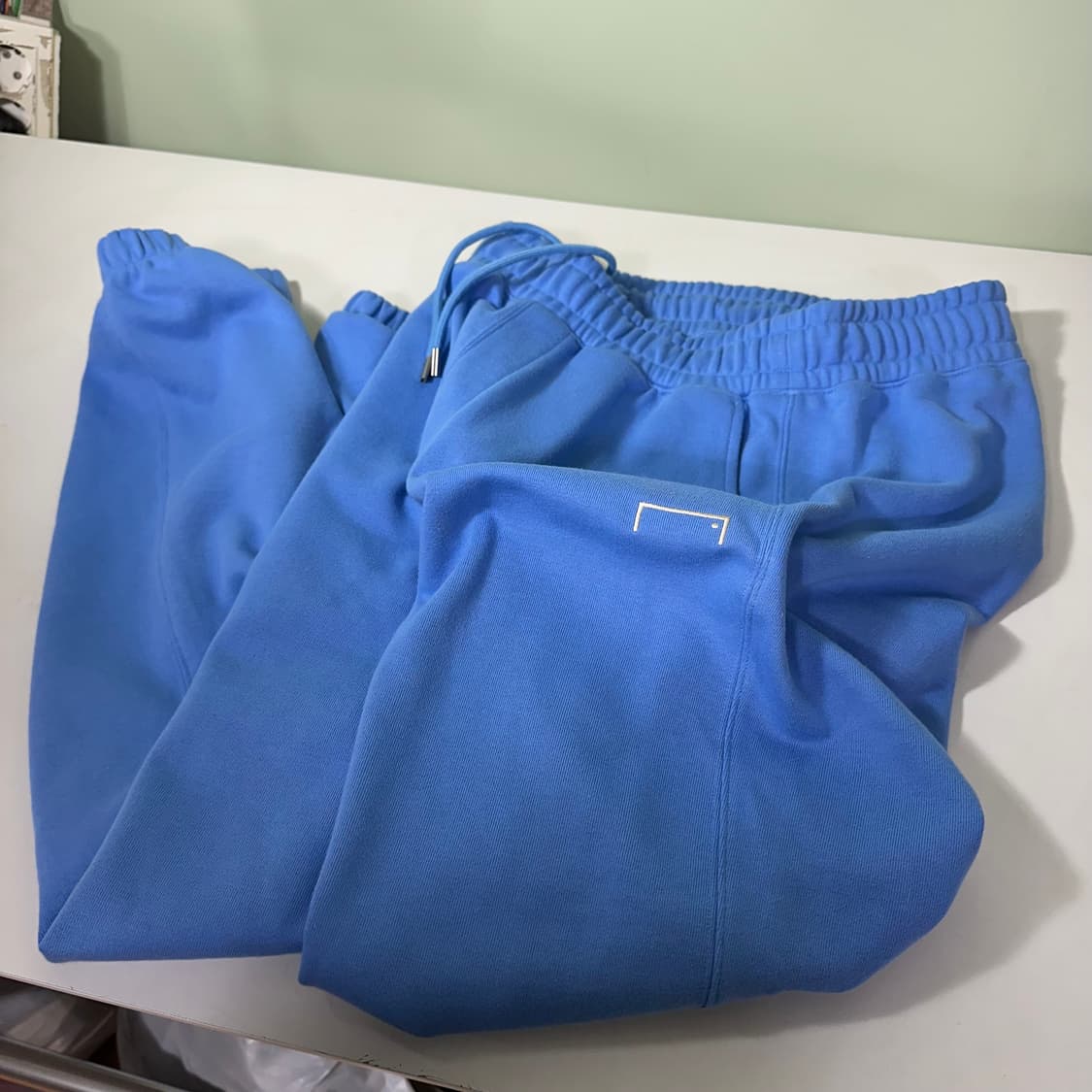 M-L 골스튜디오 스카이블루 기본로고 루즈핏 스웻코튼 조거팬츠 상품이미지2