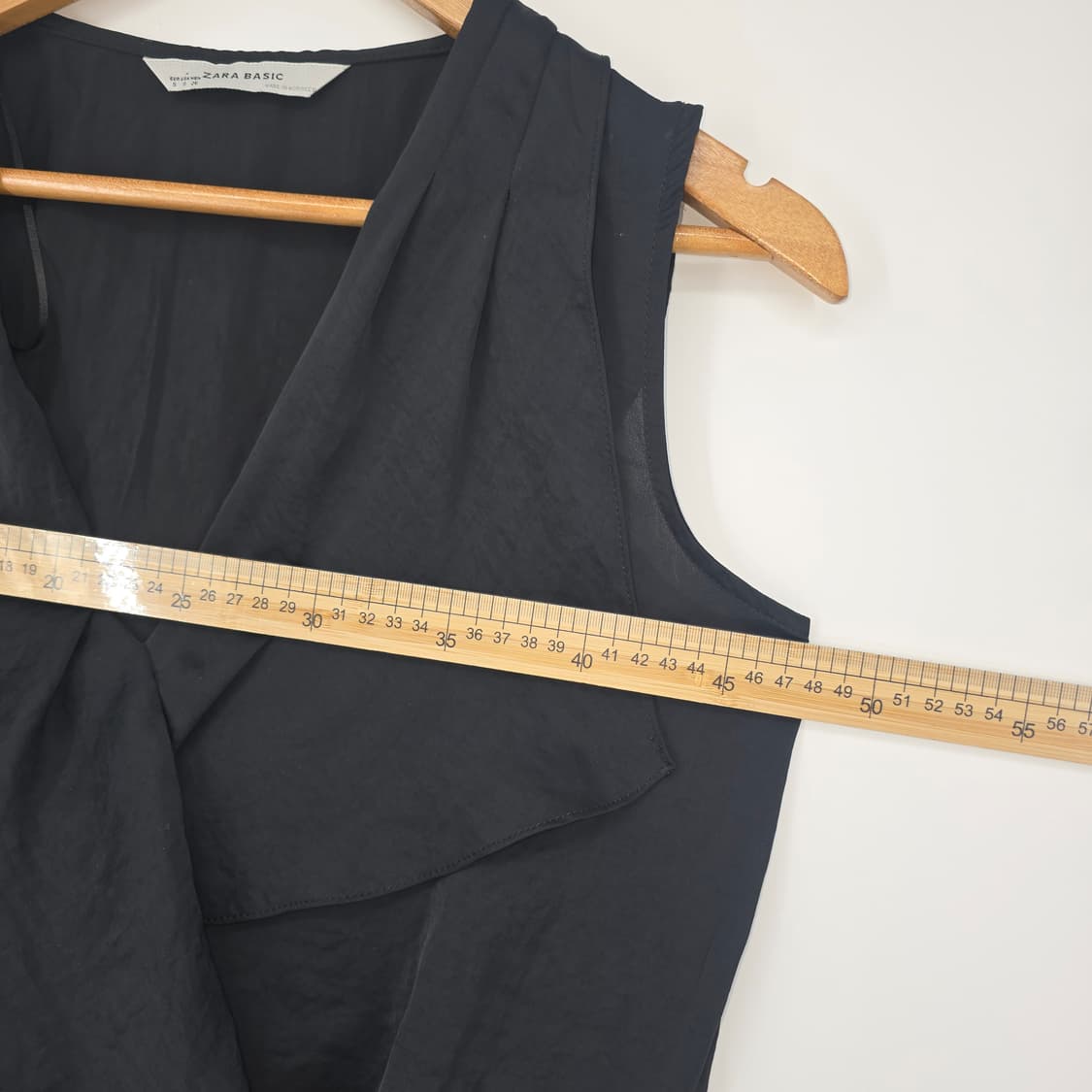 ZARA BASIC 블랙 랩 디자인 민소매 블라우스 S 상품이미지5