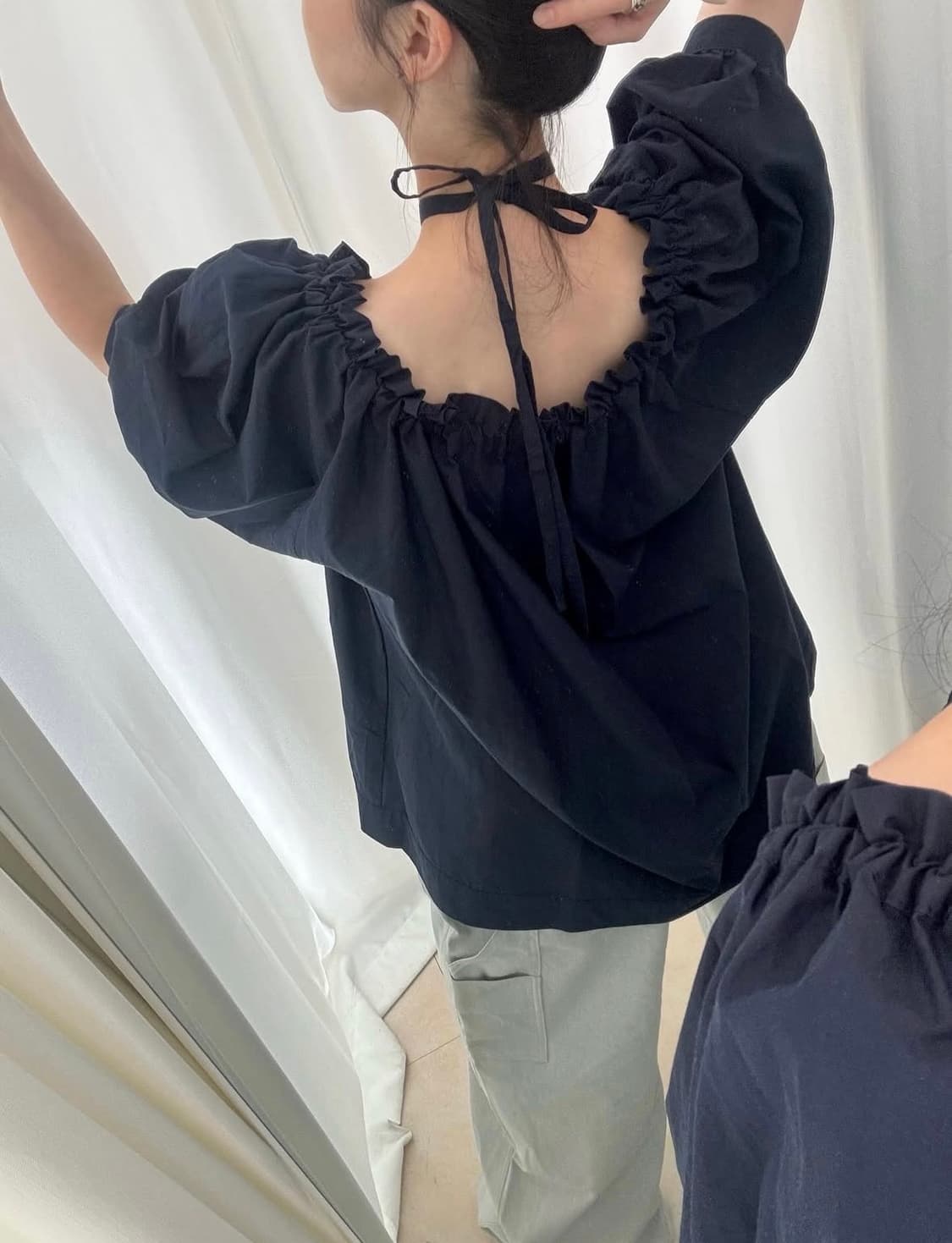 amorshaee 아모르샤이 셔링탑 네이비 새상품 상품이미지4