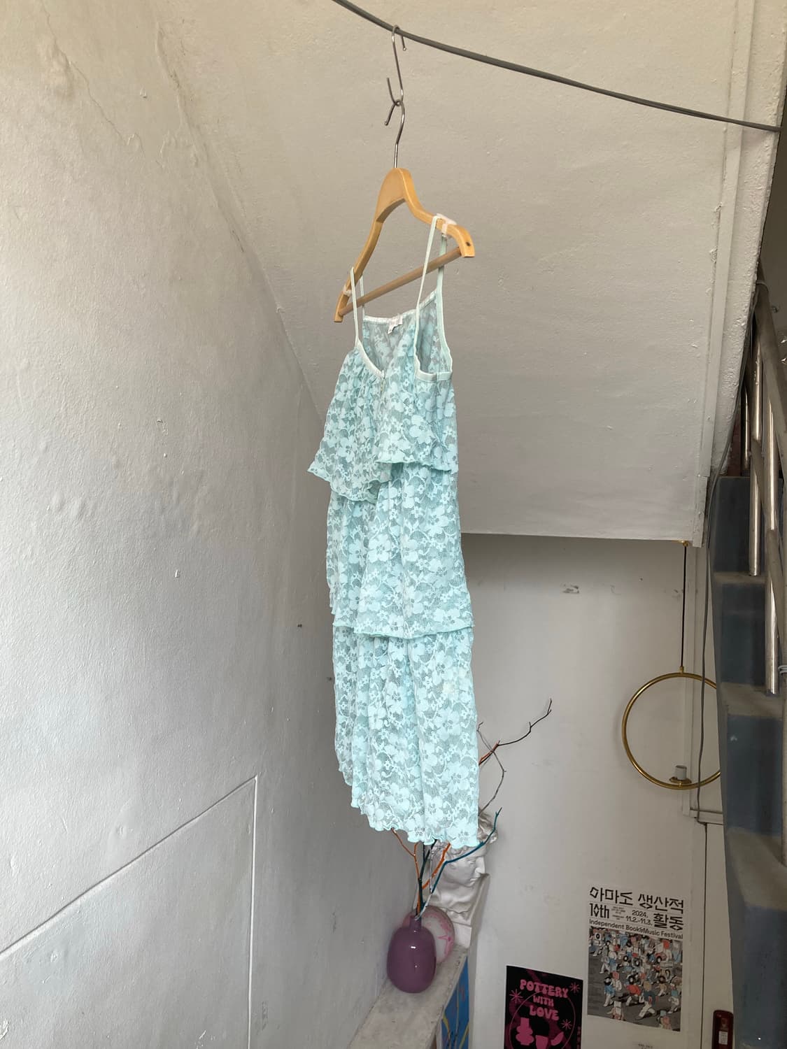 하구미 프릴 레이스 캉캉 하늘 나시 상품이미지4