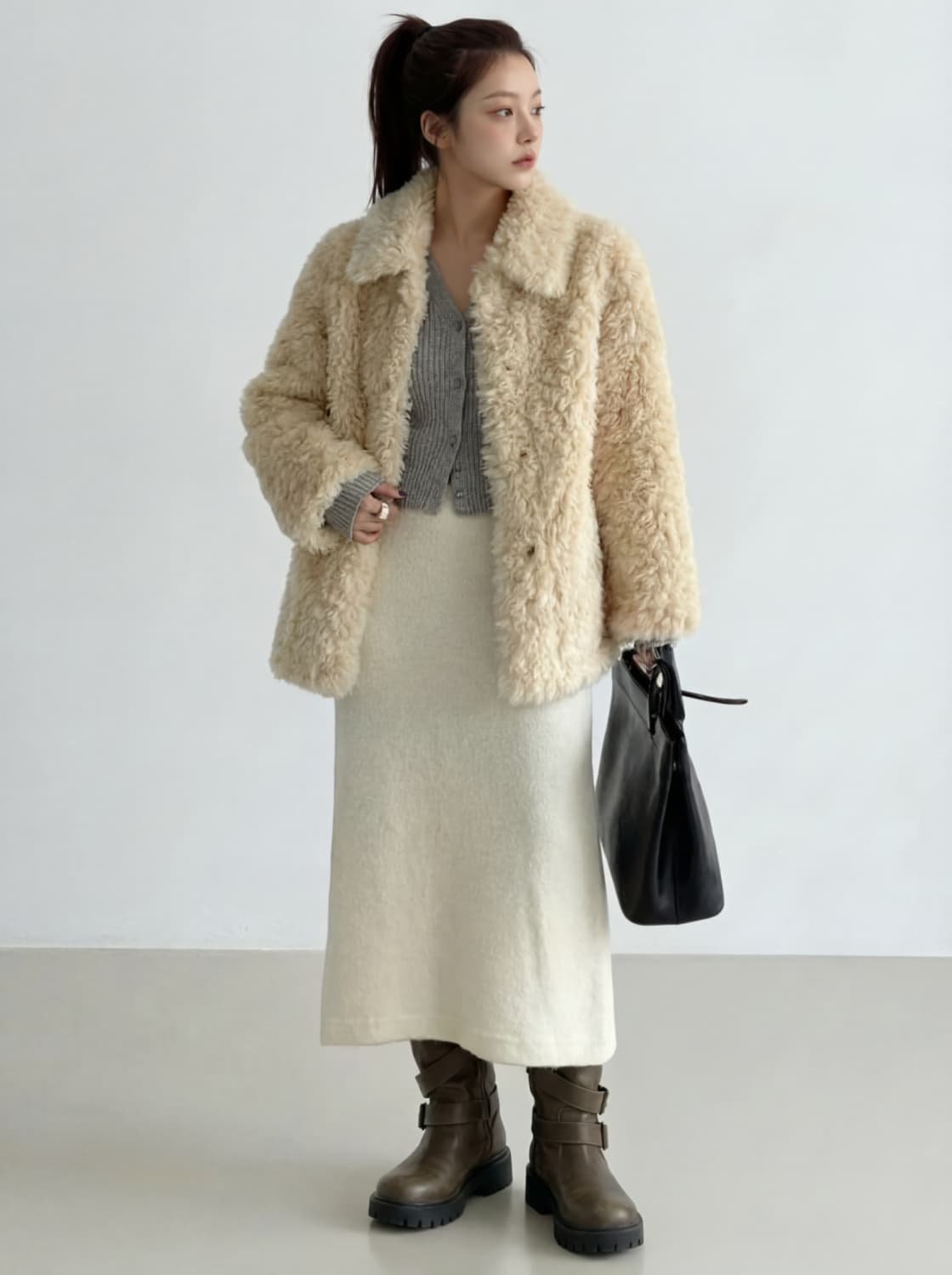 (무료배송) 고퀄 리얼 양모 램스울 퍼자켓 새 것 상품이미지8