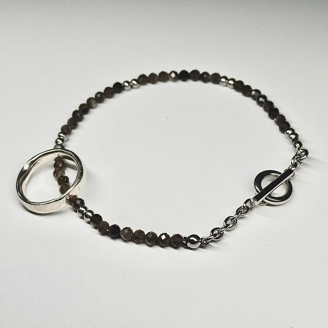 (맞춤 사이즈) 천연석 커팅 흑요석 고급 원석팔찌 상품이미지2