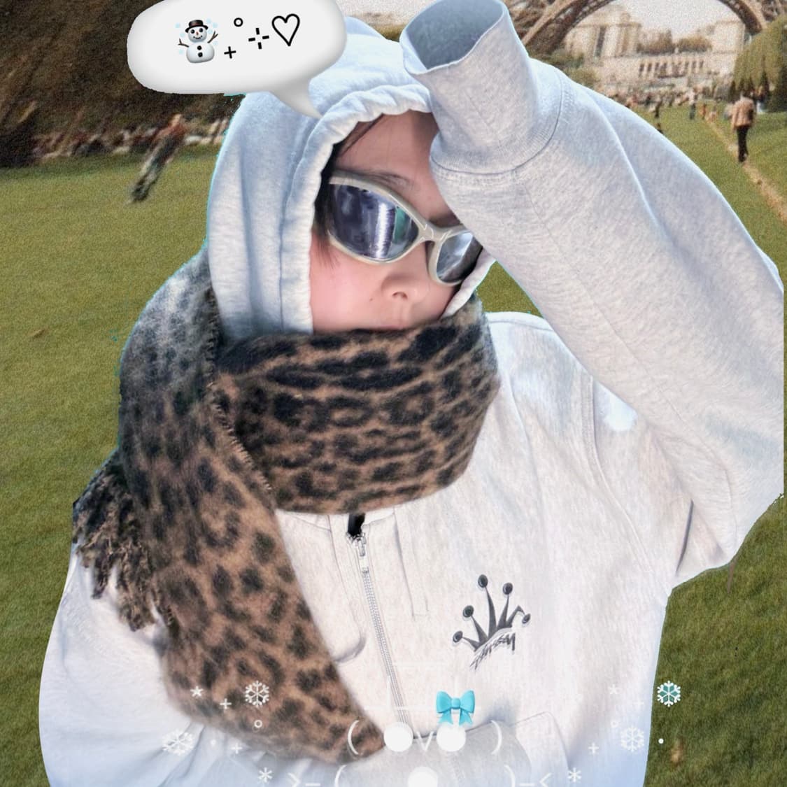 Stussy 리갈 크라운 후드집업 그레이 L 상품이미지6