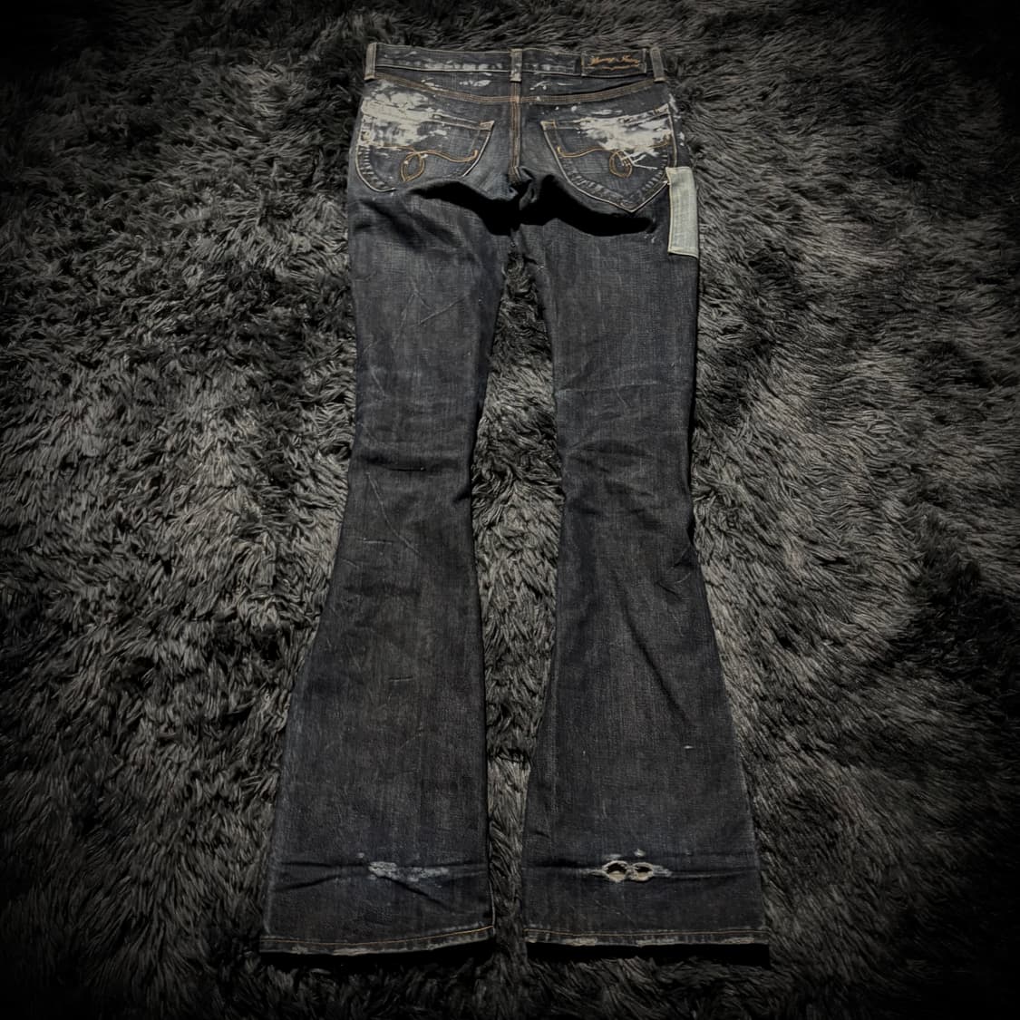 Moussy 페인팅 패치 부츠컷 데님팬츠 상품이미지2