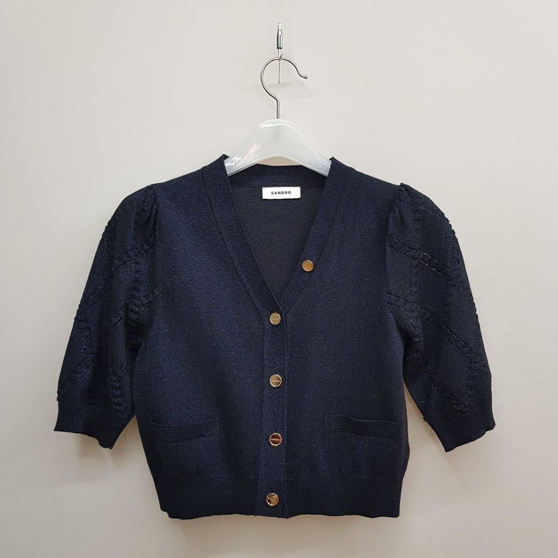 산드로 2022 펄 니트 반팔 가디건 S사이즈 상품이미지2