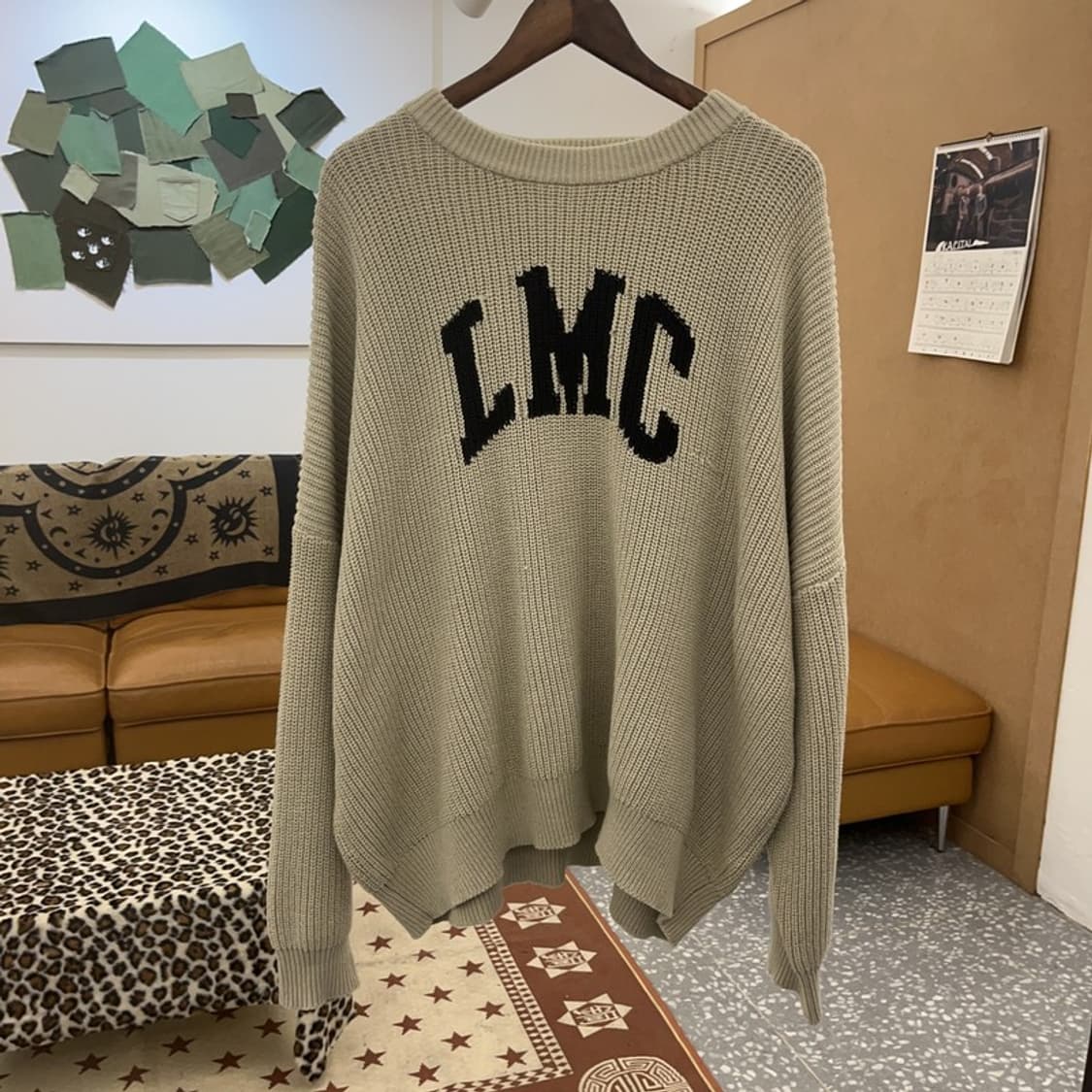 LMC 캐주얼 스트릿 힙합 루즈핏 빅로고 뜨개 니트 2 C09705 상품이미지3