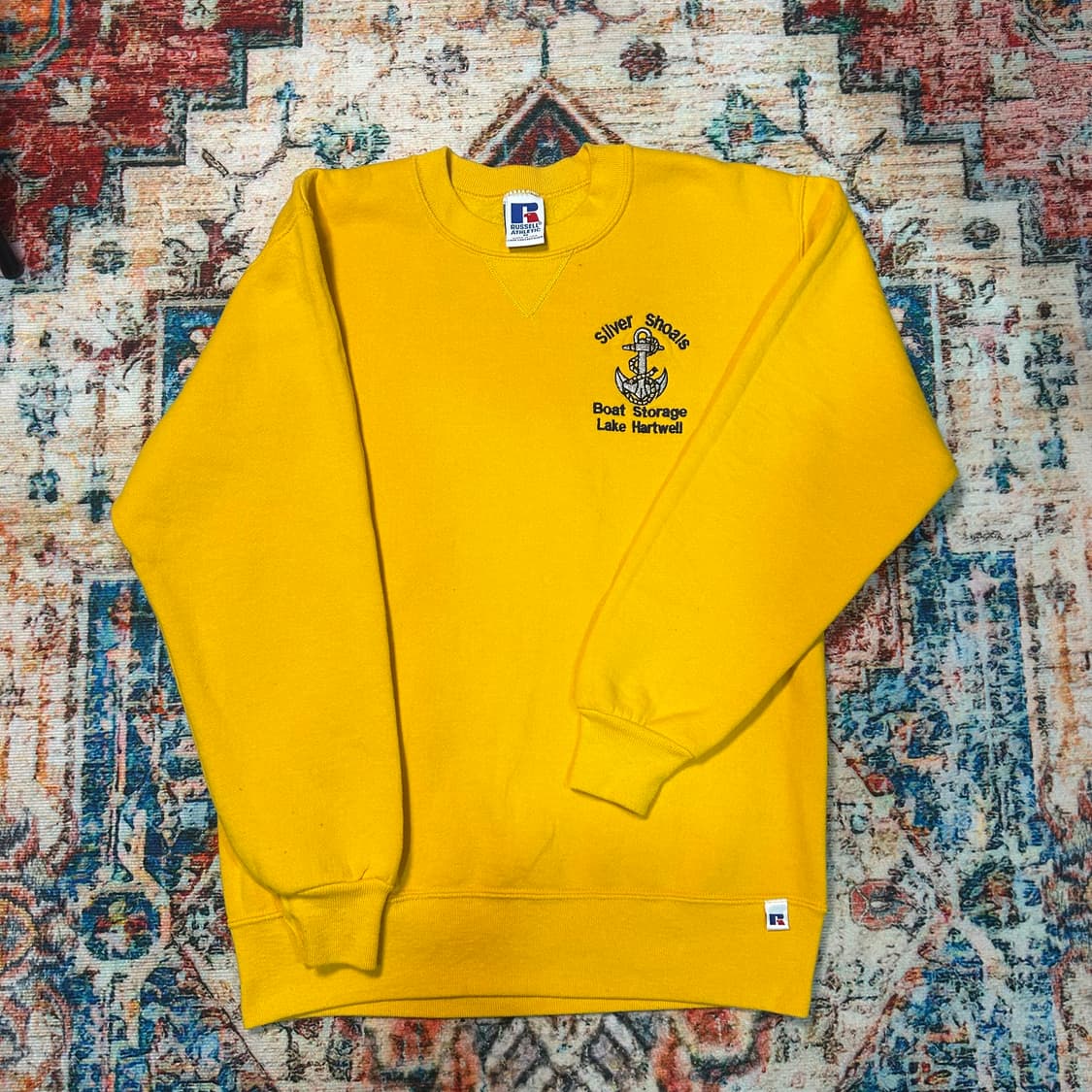 [M] 90s 러셀 made in usa 자수 기모 스웻셔츠 상품이미지1