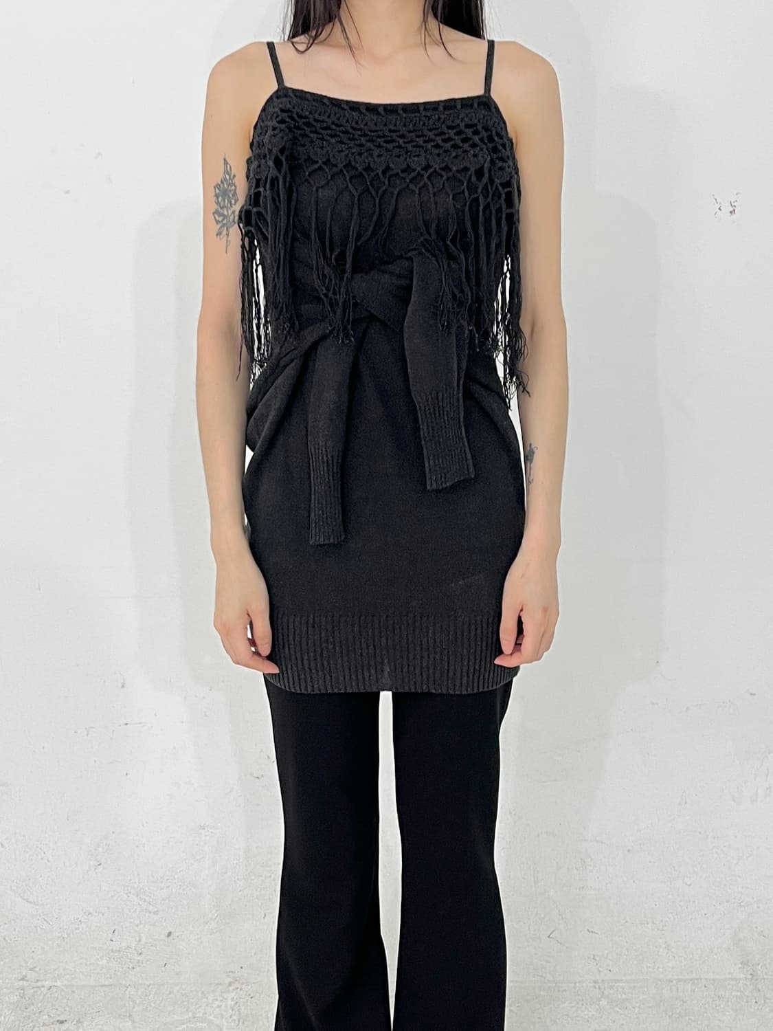 Fringe off long knit 상품이미지5