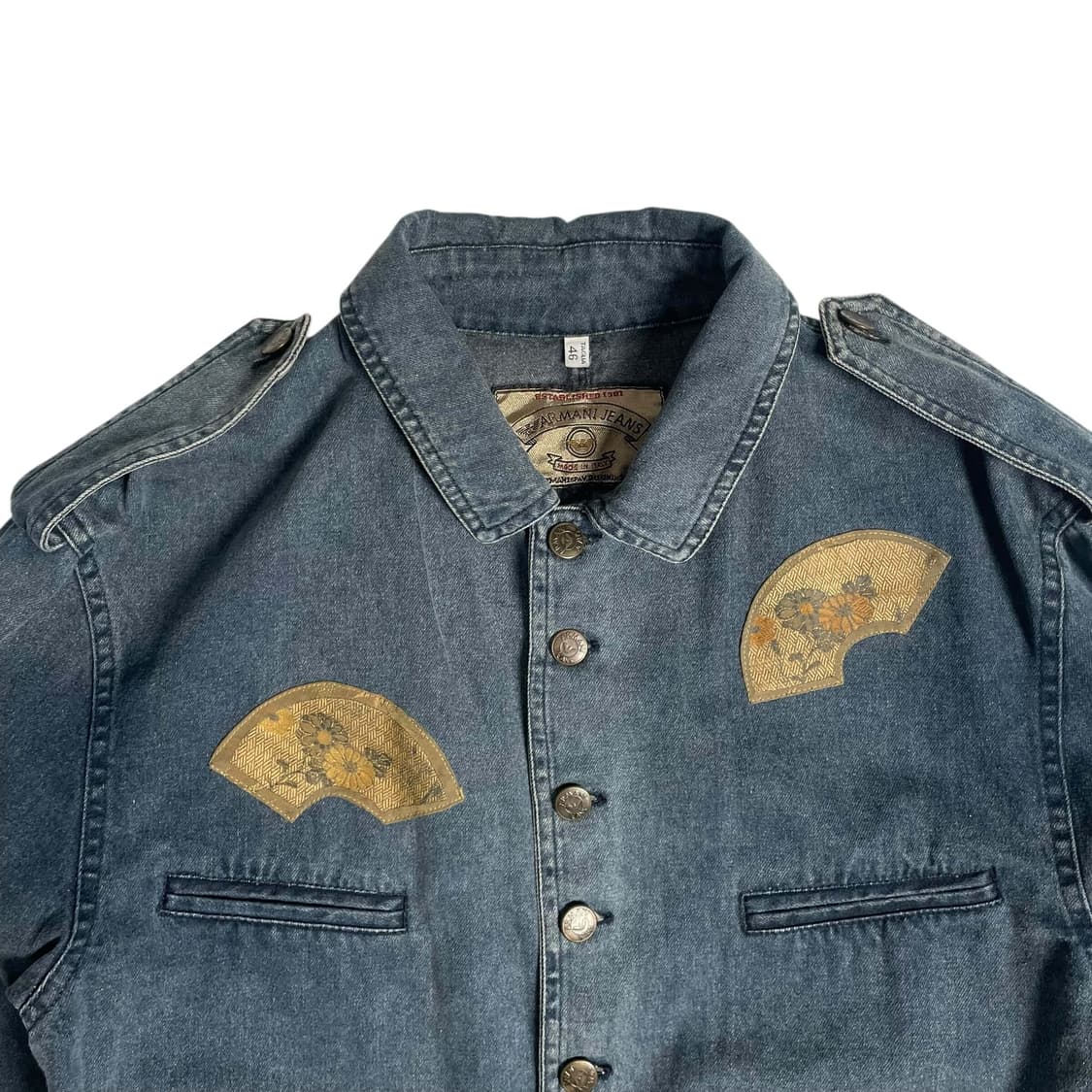 90's armani jeans 동양부채 데님 자켓 (italy)   상품이미지3