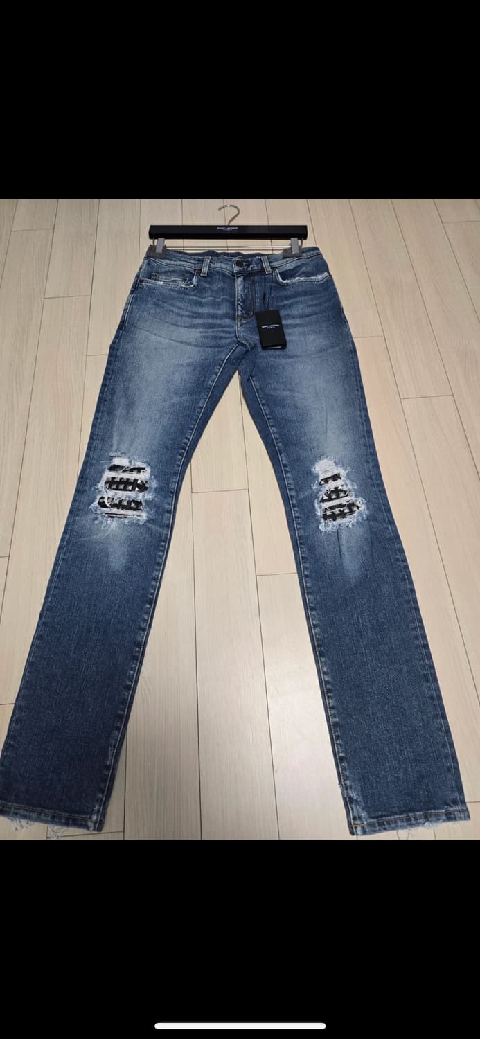 [새상품 풀구성] 생로랑 에디슬리먼 레더패치 데님 진 30 상품이미지1