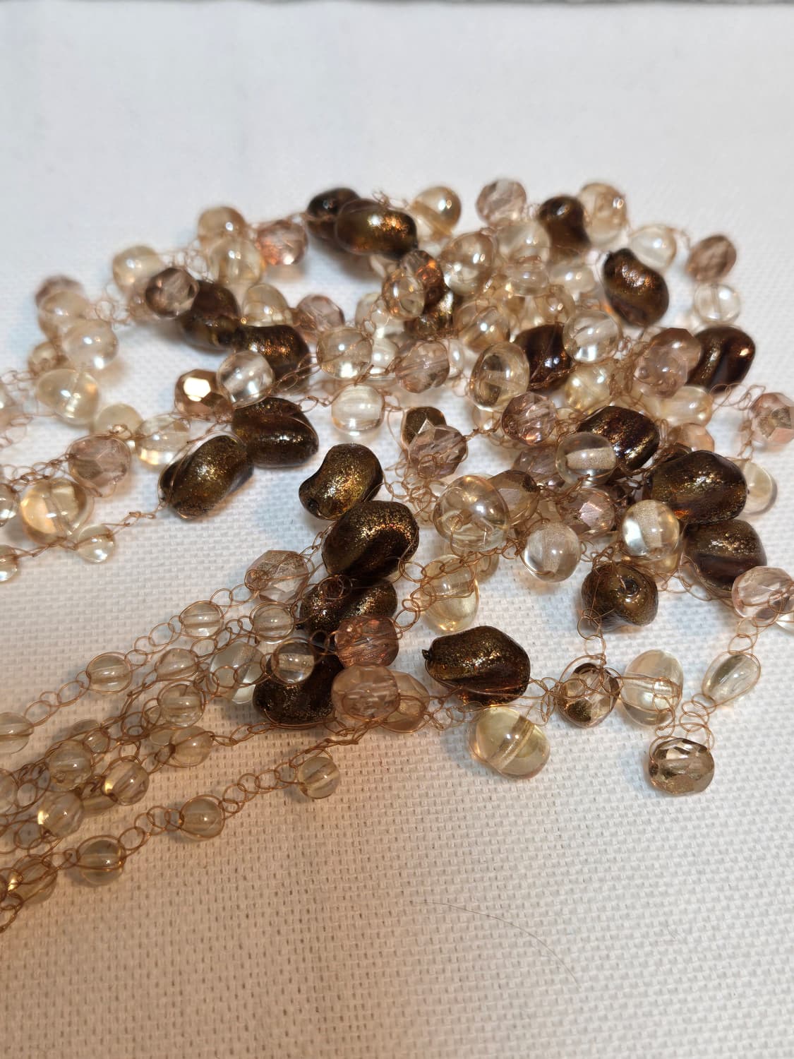 FURLA 이탈리아 멀티 글라스 비즈 볼드 넥클리스 / 앰버 브라운 믹스 상품이미지5