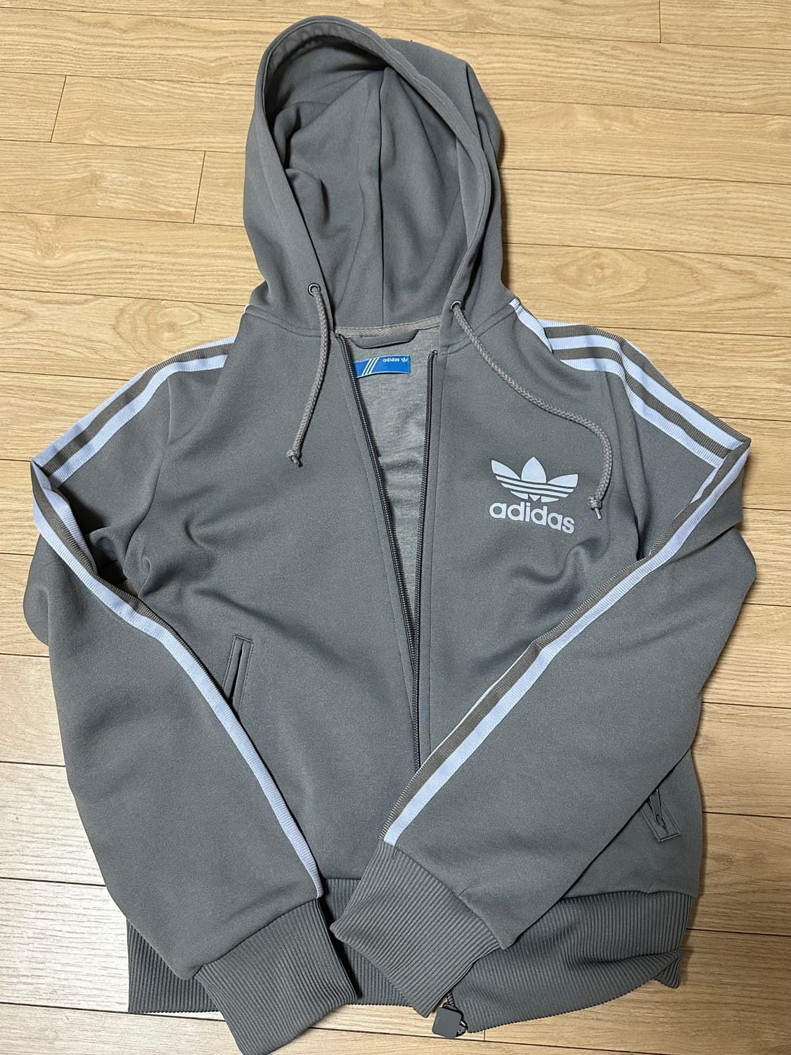 아디다스 파이어버드 그레이 카키 하늘 소라 후드집업 져지 빈티지 상품이미지2