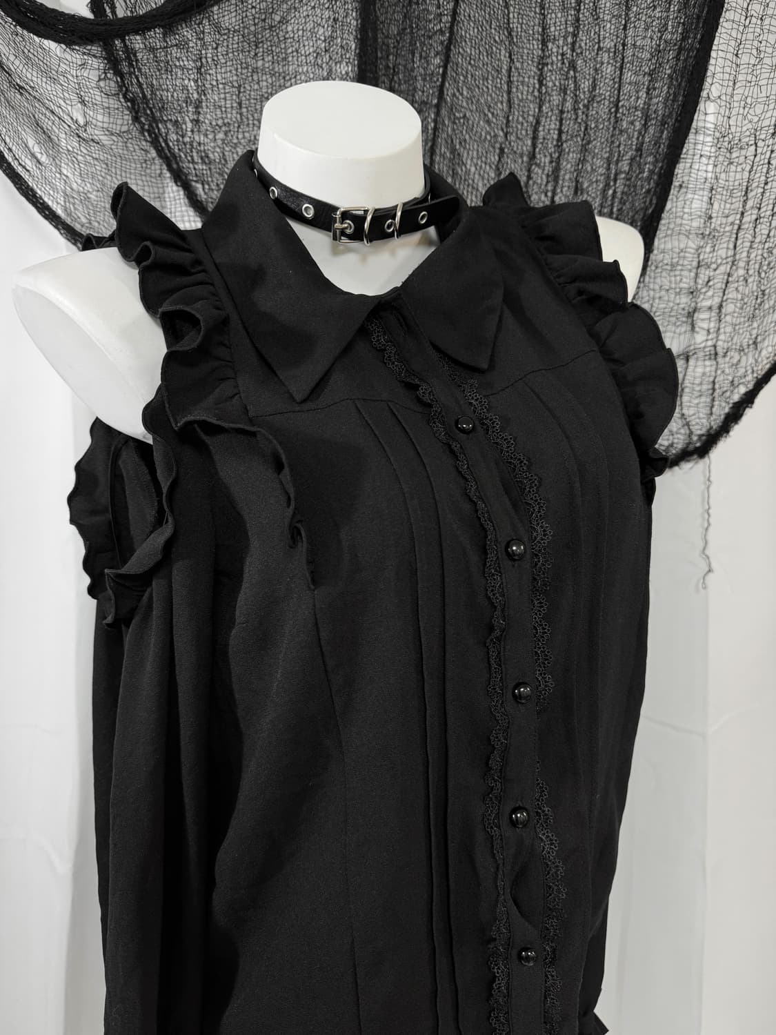 lace ribbon detail shirts 상품이미지3