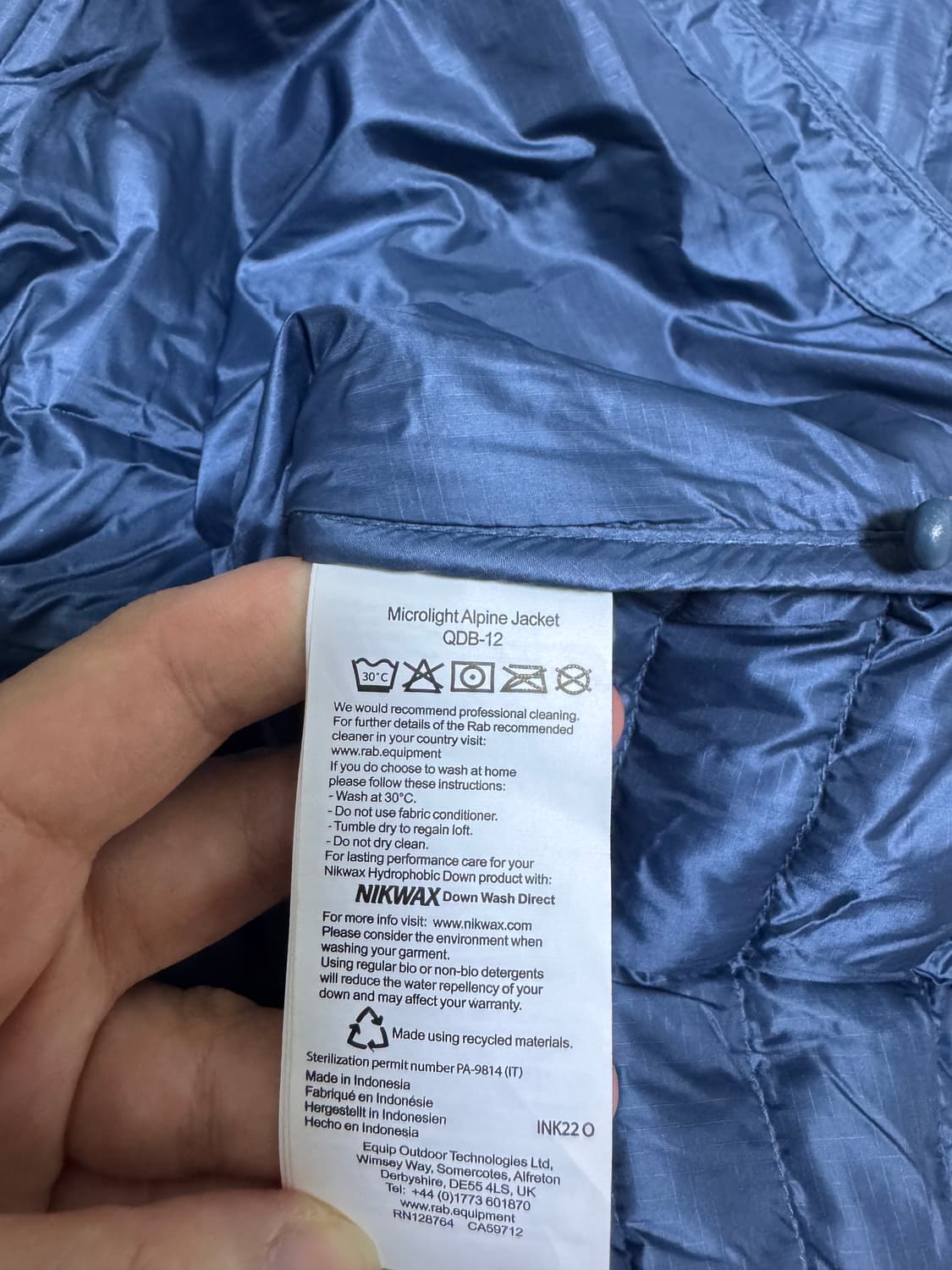 (XL)랩 RAB 마이크로라이트 알파인자켓 오리온블루 상품이미지6