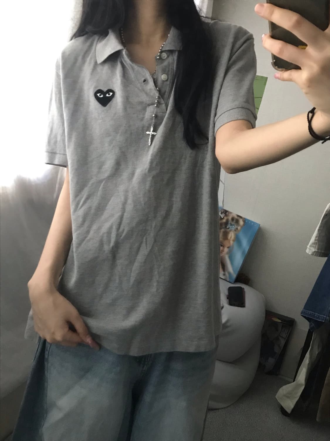 꼼데가르송 그레이 반팔티셔츠 상품이미지1