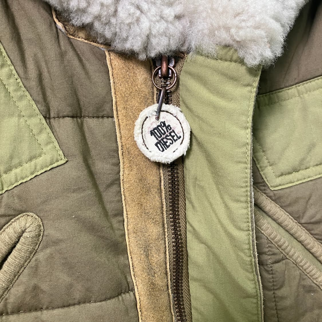00's 디젤 카키 퀄팅 퍼프 자켓 S 상품이미지7