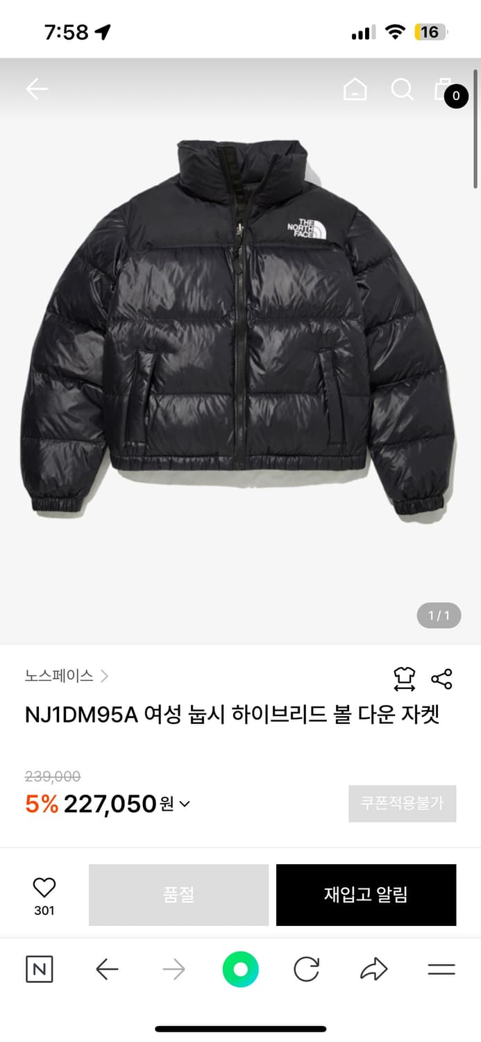 노스페이스 여성 눕시 L(95) NJ1DM95A 상품이미지1