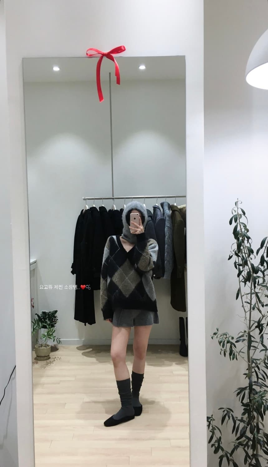 (새상품)누아누아 아가일 니트 상품이미지3