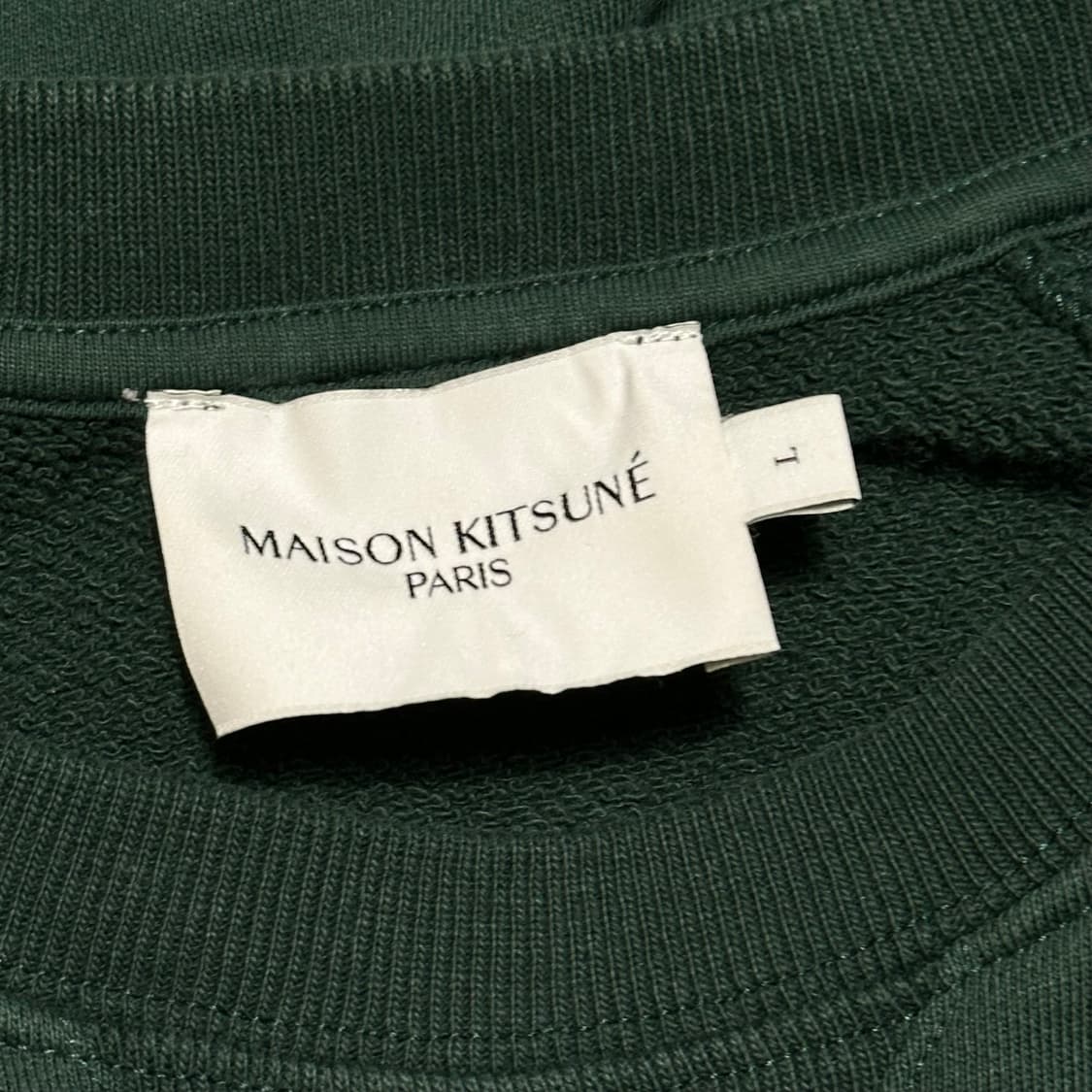 L 메종키츠네 폭스 헤드 패치 그린 맨투맨 상품이미지4