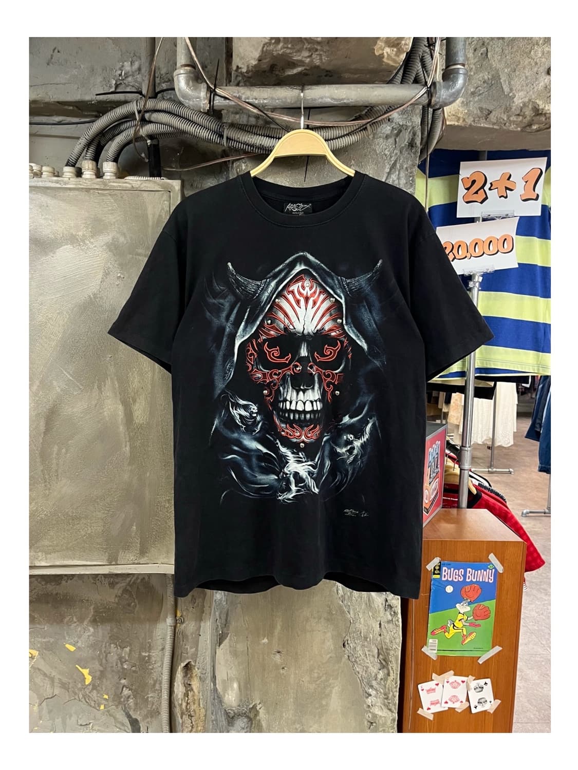 빈티지 락창 Rock chang 해골 반팔티 블랙 XL #csz3848 상품이미지1