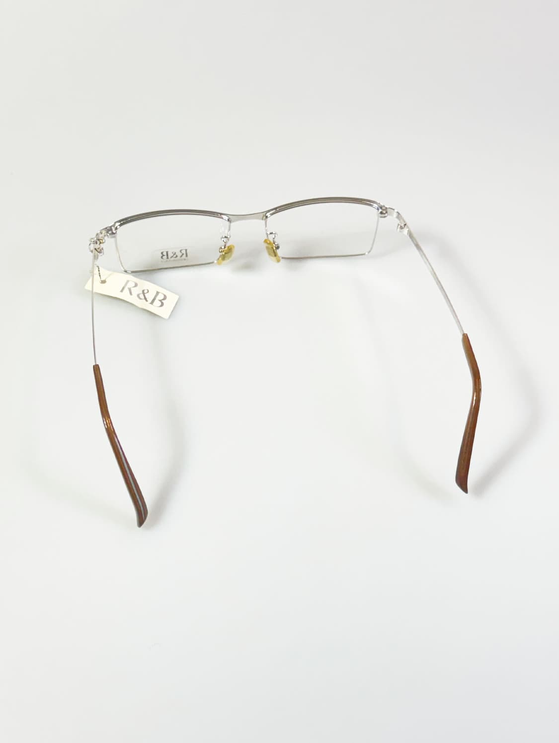 R&B EYEWEAR 실버 반무테 스퀘어 메탈 빈티지 안경 상품이미지5
