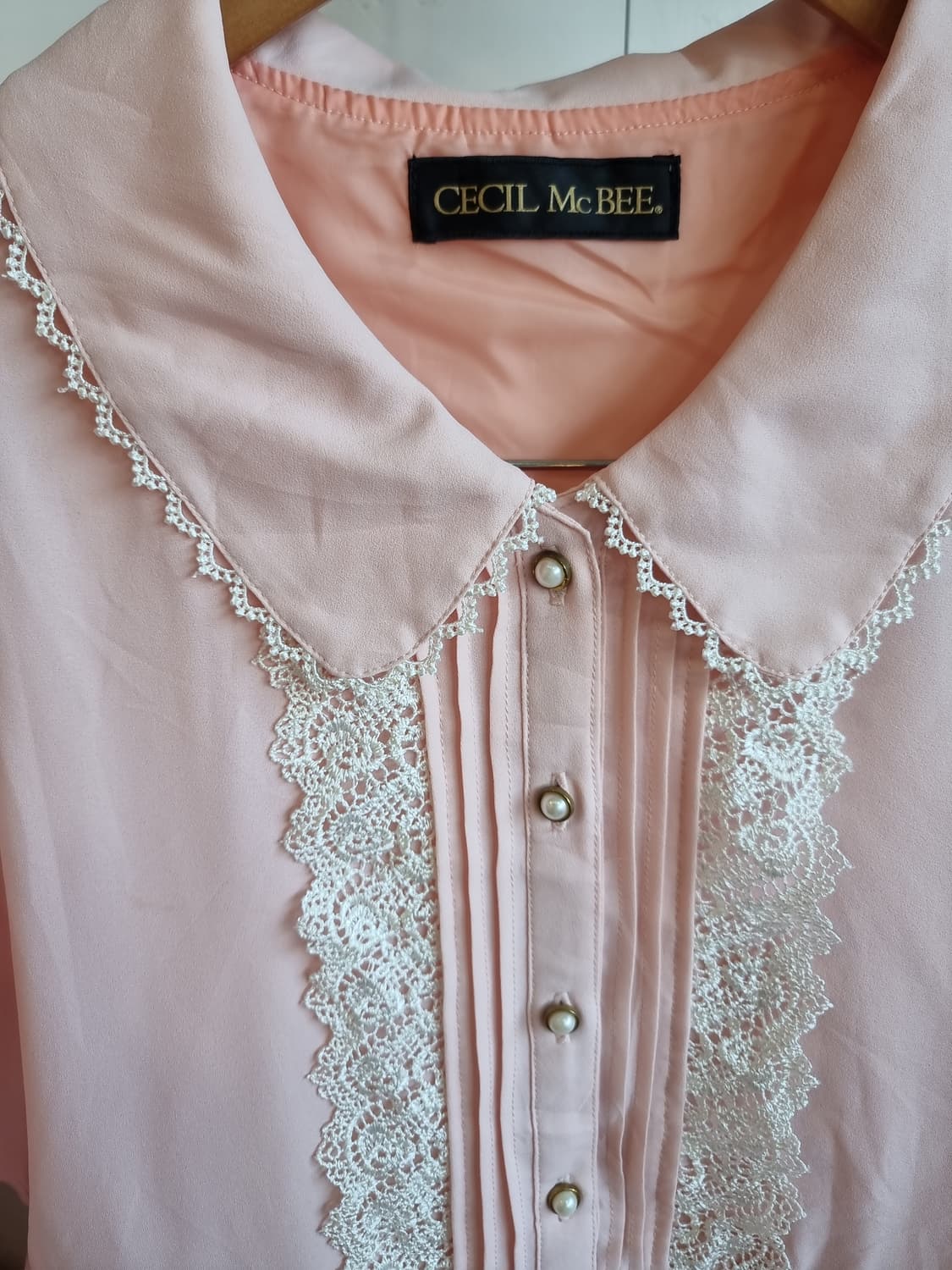 세실맥비 핑크 레이스 플리츠 원피스 상품이미지2