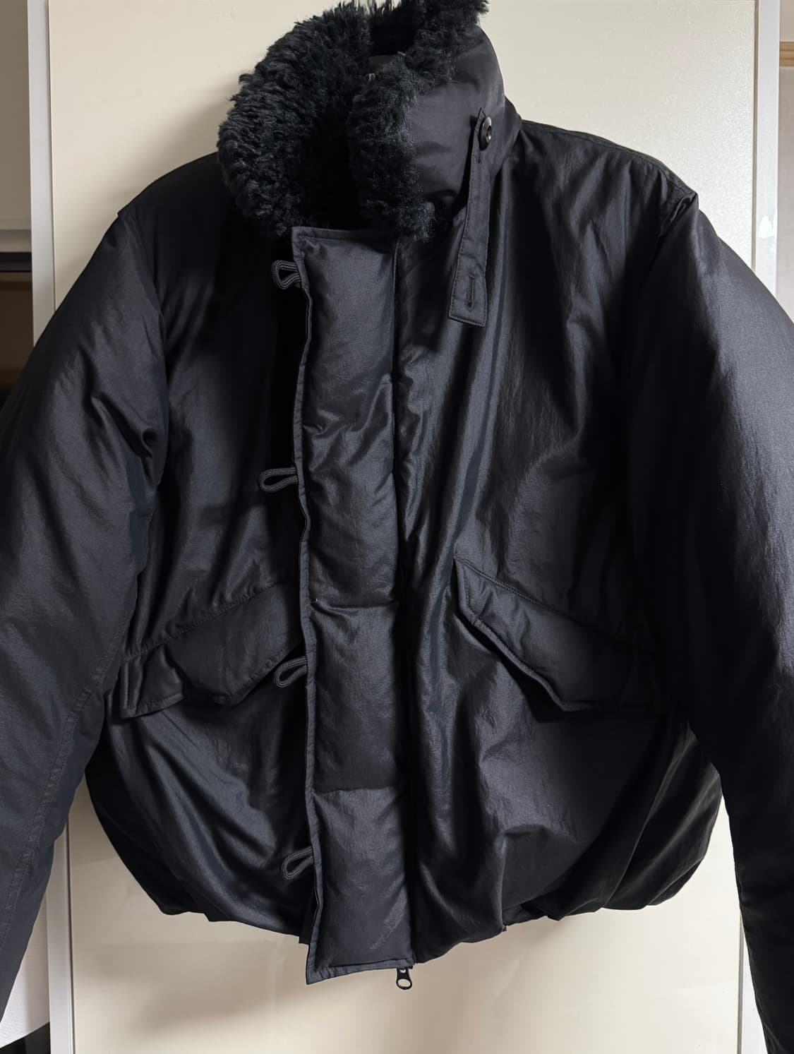 토니웩 시어링 카라 푸퍼 블루종 블랙 xs size 상품이미지6