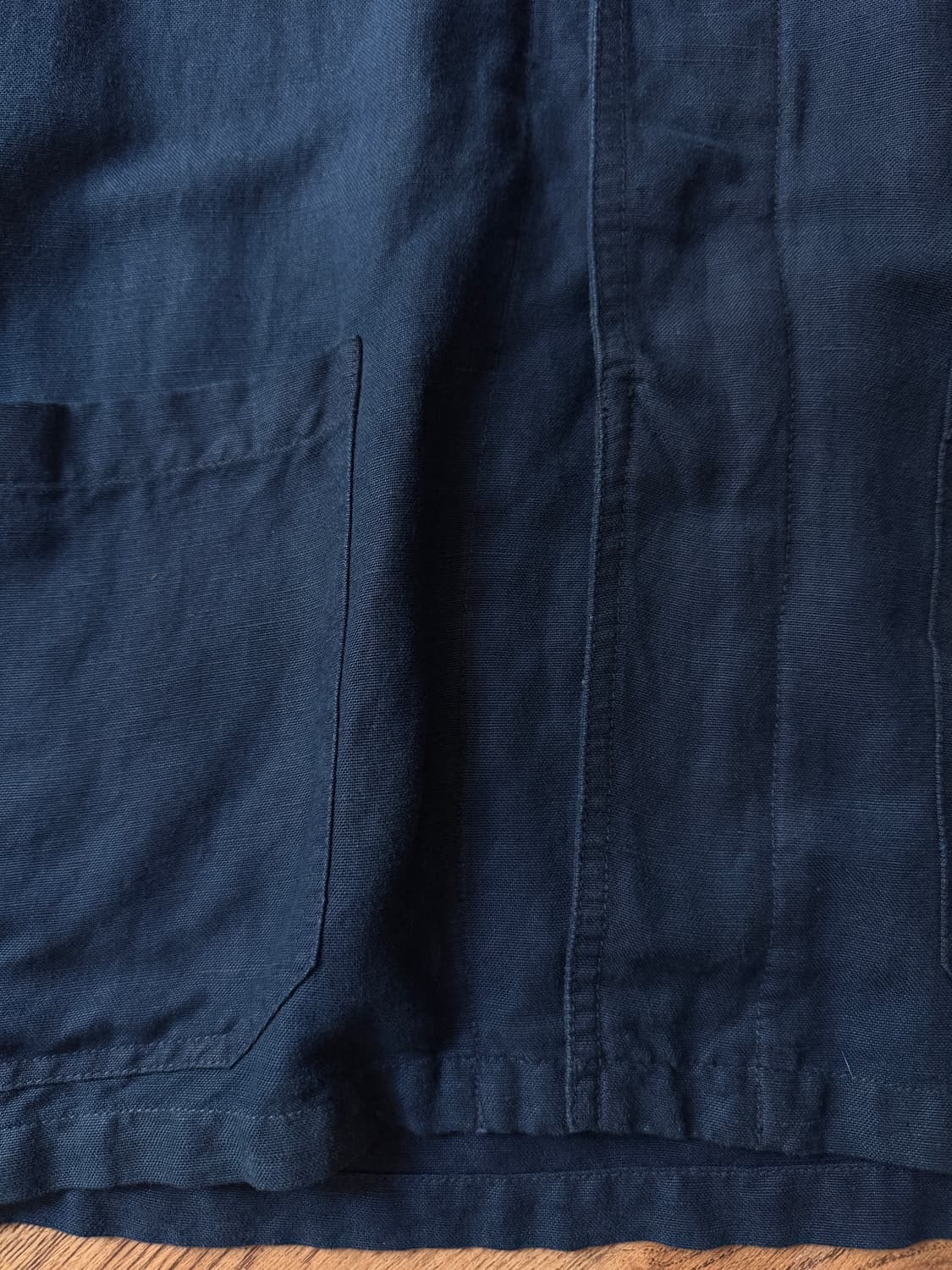 [XL]빈티지 3포켓 다크네이비 린넨 프렌치 워크 자켓 상품이미지4