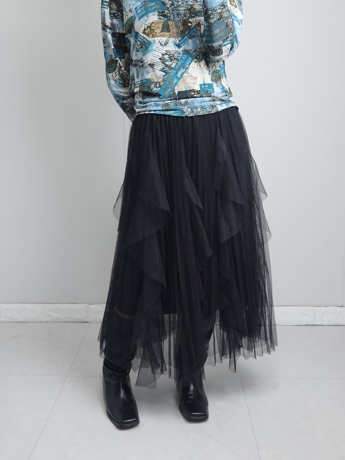 프릴 샤 스커트 상품이미지5