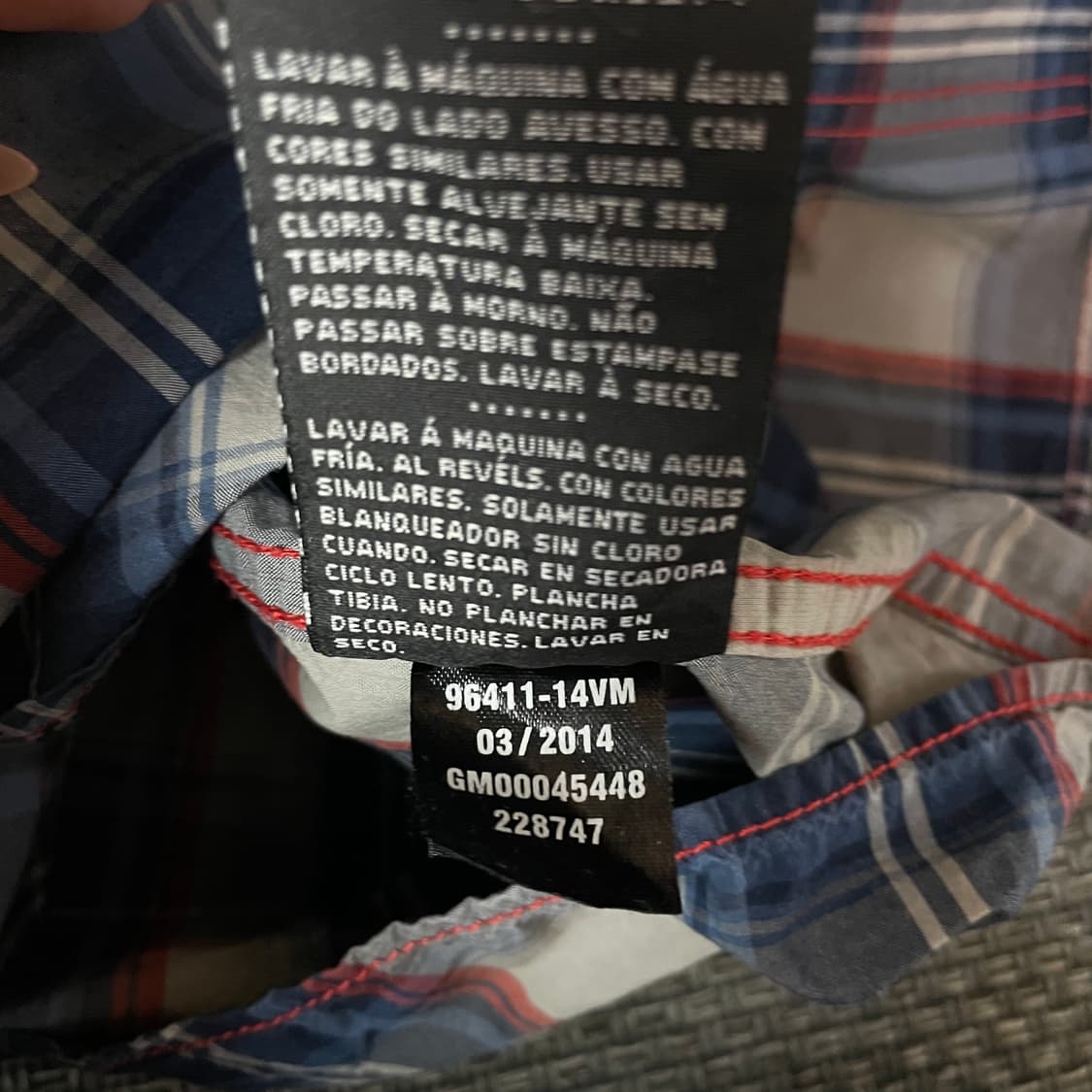 할리데이비슨 블루 레드 체크 반팔 셔츠 3XL 상품이미지6