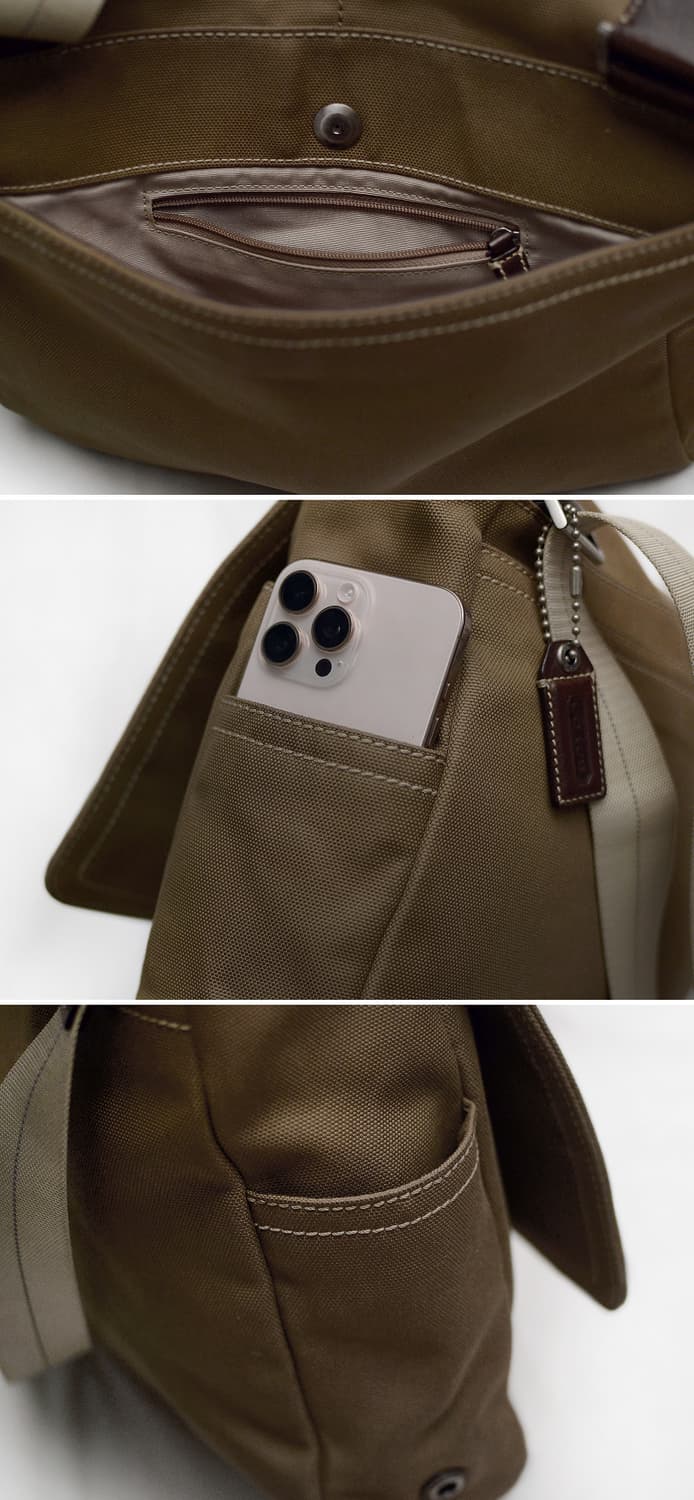 코치 트랜스애틀랜틱 맵캔버스 레더 플랩 메신저백 상품이미지6