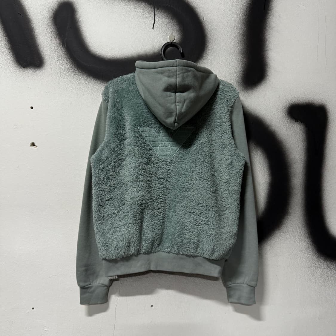 백화점판 엠포리오 아르마니 빅 로고 플리스 집업 후디 틸 상품이미지1