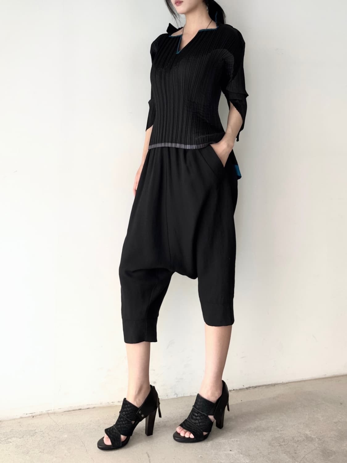 Loose easy banding pants / black 상품이미지4