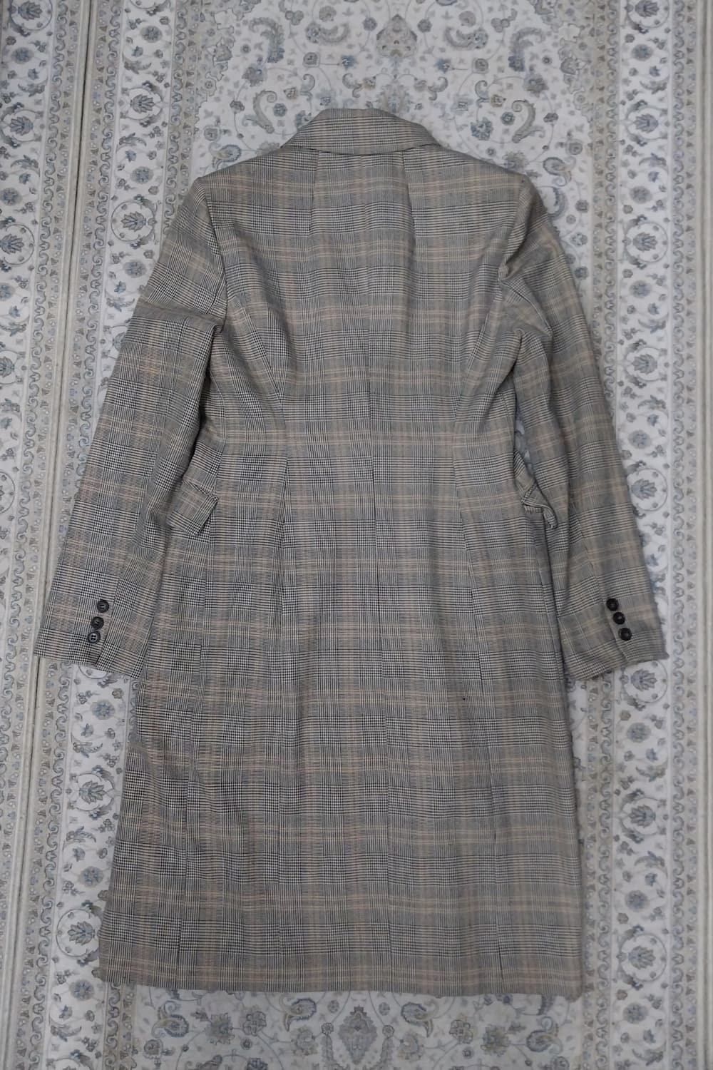 케네스 레이디 체크 더블 버튼 롱 코트 66 상품이미지3